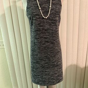 Aqua Black and Gray Textured Midi Dress